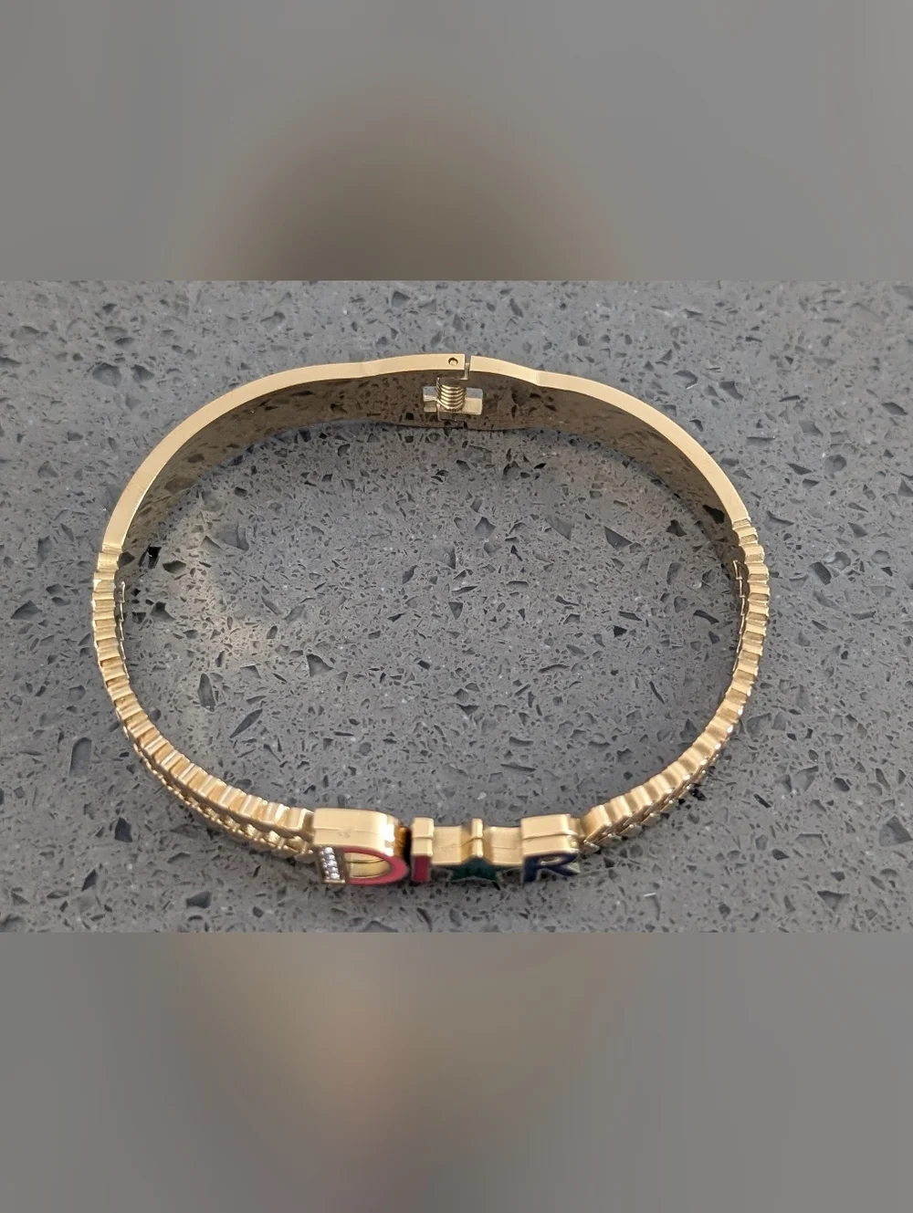 Gold-Tone Multicolor Letter & Star Bracelet DI🌟R - Picture 4 of 10